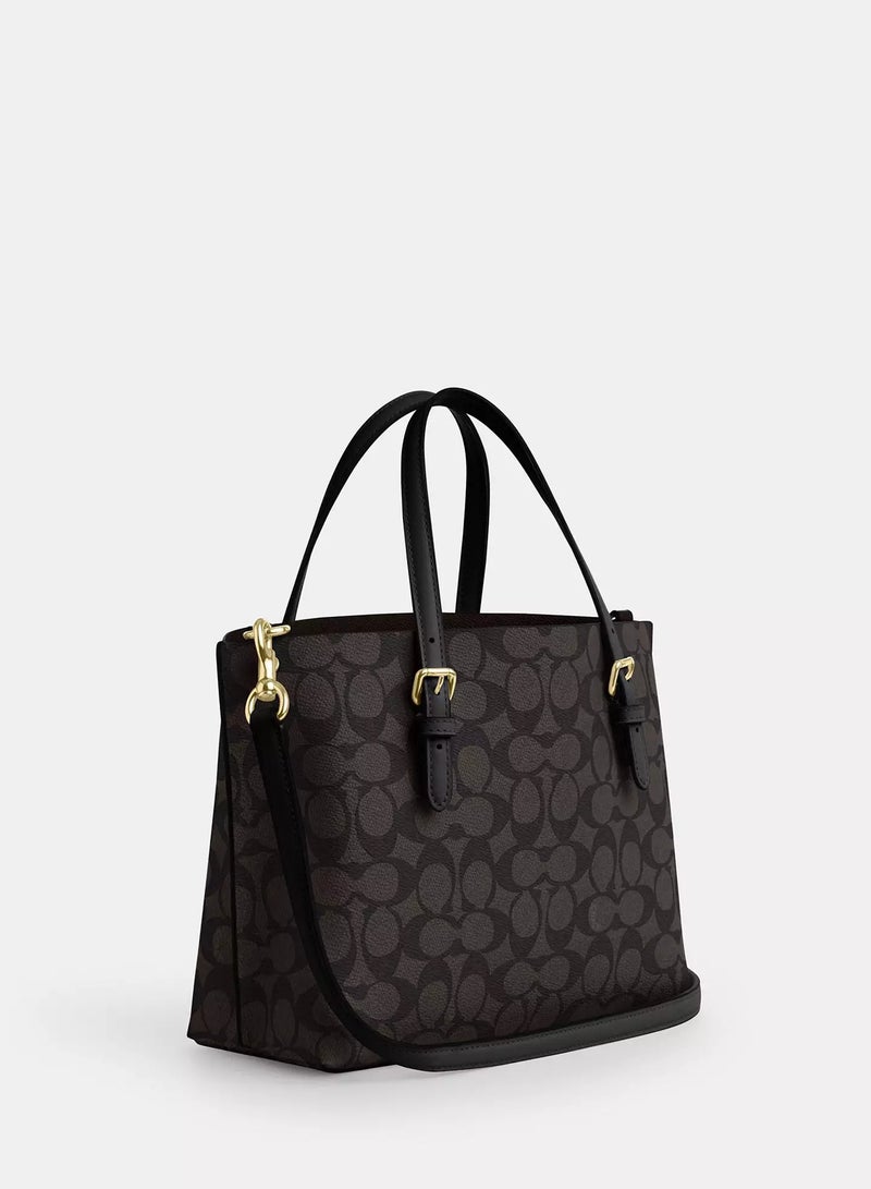 كوتش اوت ليت حقيبة يد Coach Mollie 25، حقيبة كتف نسائية، حقيبة يد نسائية، حقيبة توت نسائية، حقيبة كروس نسائية، حقيبة سفر نسائية، 25 سم - لون الجوز - أسود - Image 4